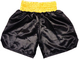 Floyd Mayweather Jr. Autographed Black & Gold Boxing Trunks Beckett BAS Witness Stock #221640