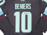 Seattle Kraken Matty Beniers Autographed Blue Adidas Authentic Jersey Size 46 Fanatics Holo Stock #222019