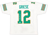 Miami Dolphins Bob Griese Autographed White Jersey Beckett BAS Witness Stock #222016