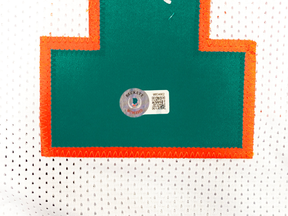 Miami Dolphins Bob Griese Autographed White Jersey Beckett BAS Witness Stock #222016