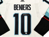 Seattle Kraken Matty Beniers Autographed White Adidas Authentic Jersey Size 46 Fanatics Holo Stock #222021
