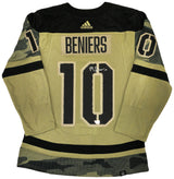 Seattle Kraken Matty Beniers Autographed Camo Salute Adidas Authentic Jersey Size 44 Fanatics Holo Stock #222022