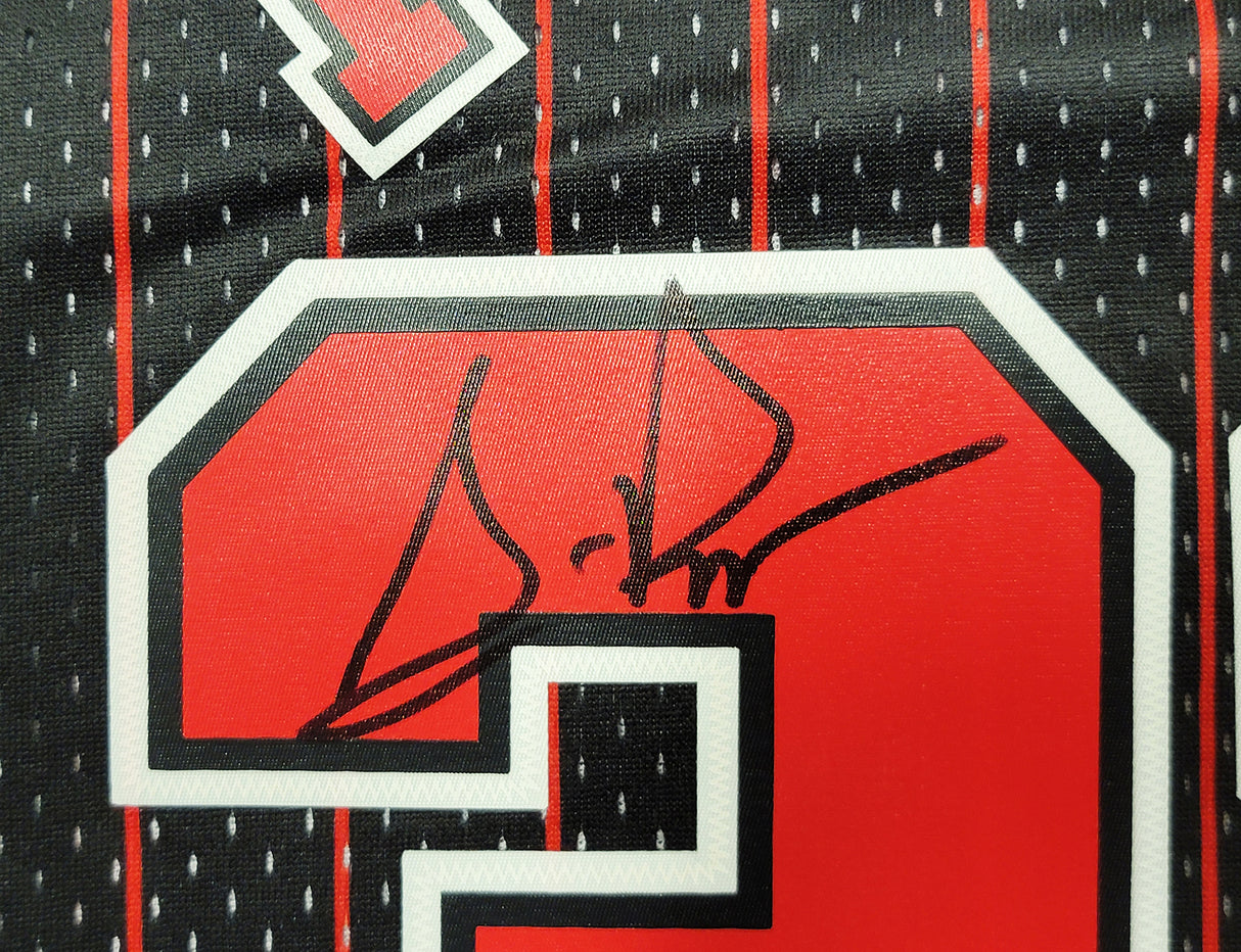 Chicago Bulls Scottie Pippen Autographed Black Authentic Mitchell & Ness 1995-96 Hardwood Classics Swingman Jersey Size L Beckett BAS Witness Stock #210847