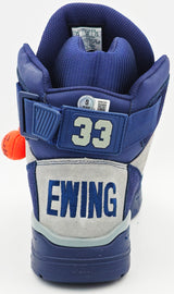 Patrick Ewing Autographed Navy & Grey Ewing Athletics 33 HI OG Left Shoe Georgetown Hoyas Size 14 W/ Box Beckett BAS Witness Stock #236557