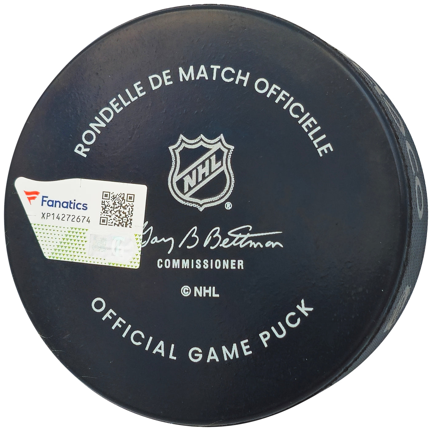 Macklin Celebrini Autographed Official San Jose Sharks Game Puck Fanatics Holo Stock #236538