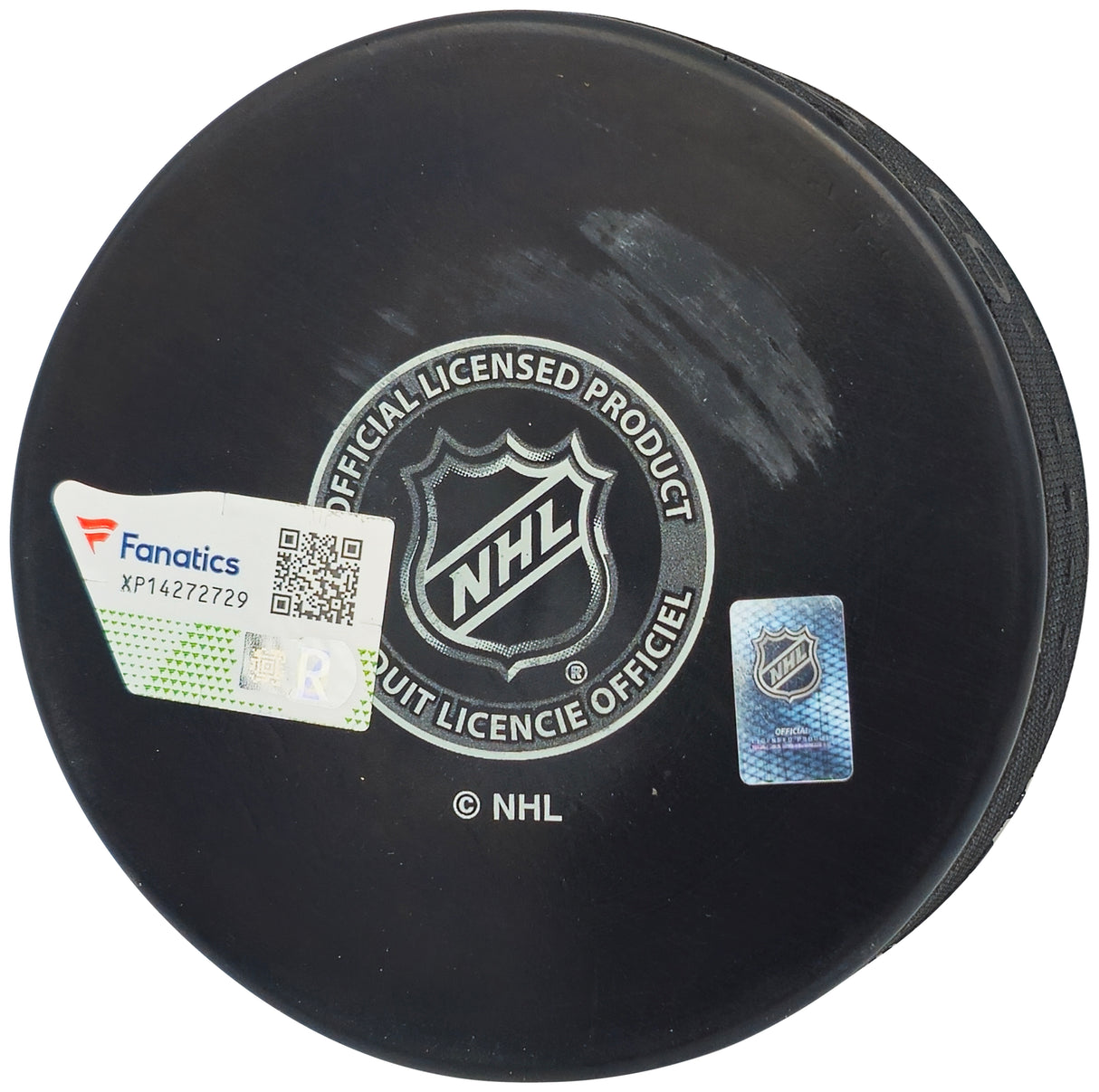 Macklin Celebrini Autographed Official San Jose Sharks Logo Hockey Puck Fanatics Holo Stock #236540