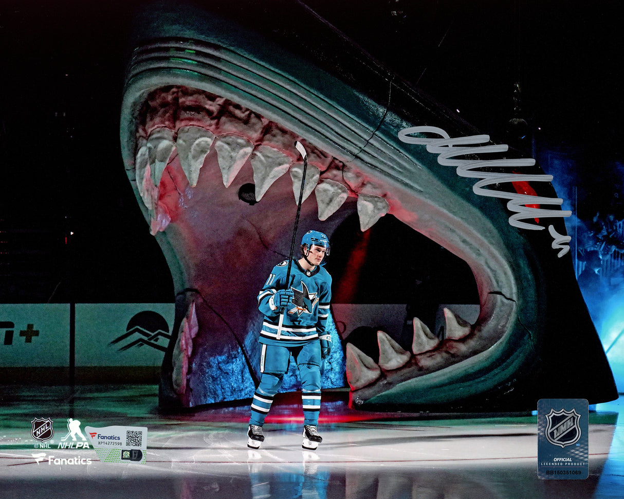 Macklin Celebrini Autographed 8x10 Photo San Jose Sharks Fanatics Holo Stock #236535