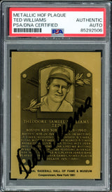 Ted Williams Autographed Metallic Hall of Fame HOF Plaque Card Boston Red Sox PSA/DNA #85292506