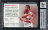 Allen Iverson Autographed 1996-97 Hoops Rookie Card #295 Philadelphia 76ers Auto Grade Gem Mint 10 Beckett BAS #16562034