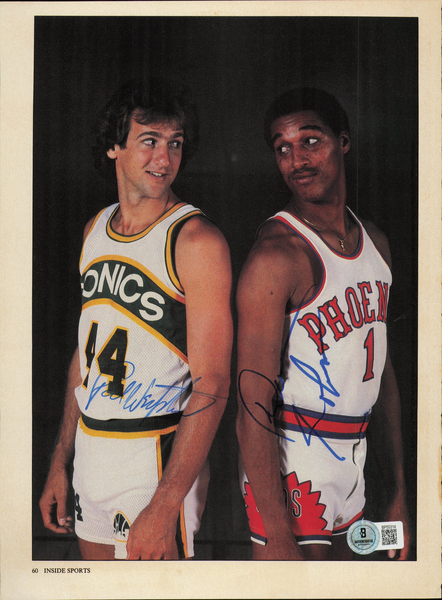 Dennis Johnson & Paul Westphal Autographed 7x11 Magazine Page Photo Beckett BAS QR #BP55314