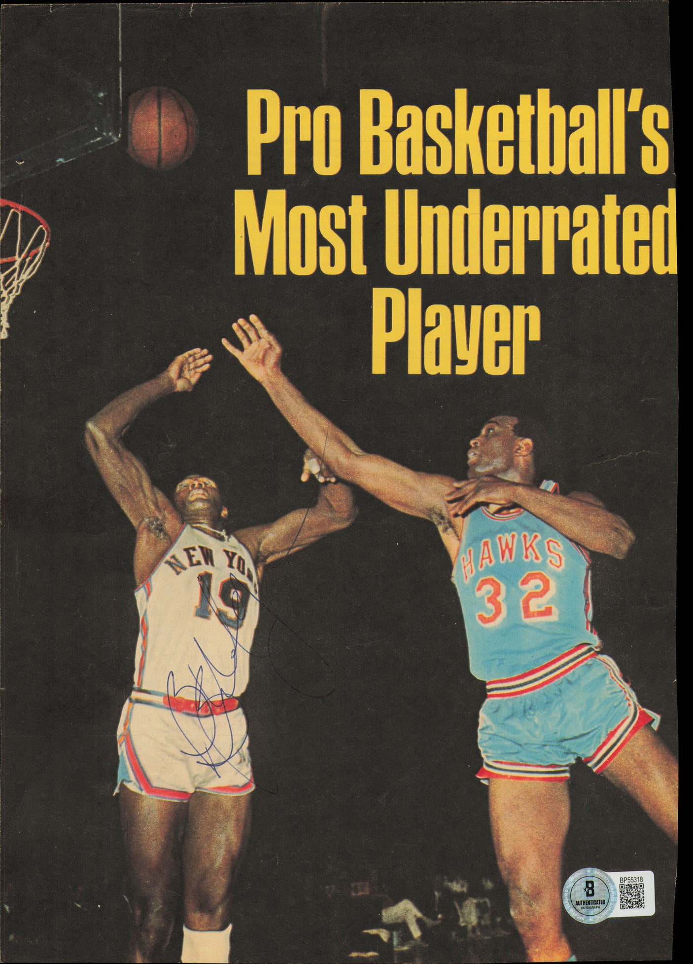 Bill Bridges Autographed 8x11 Magazine Page Photo Atlanta Hawks Beckett BAS QR #BP55318