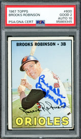 Brooks Robinson Autographed 1967 Topps Card #600 Baltimore Orioles High Number PSA/DNA #95869345