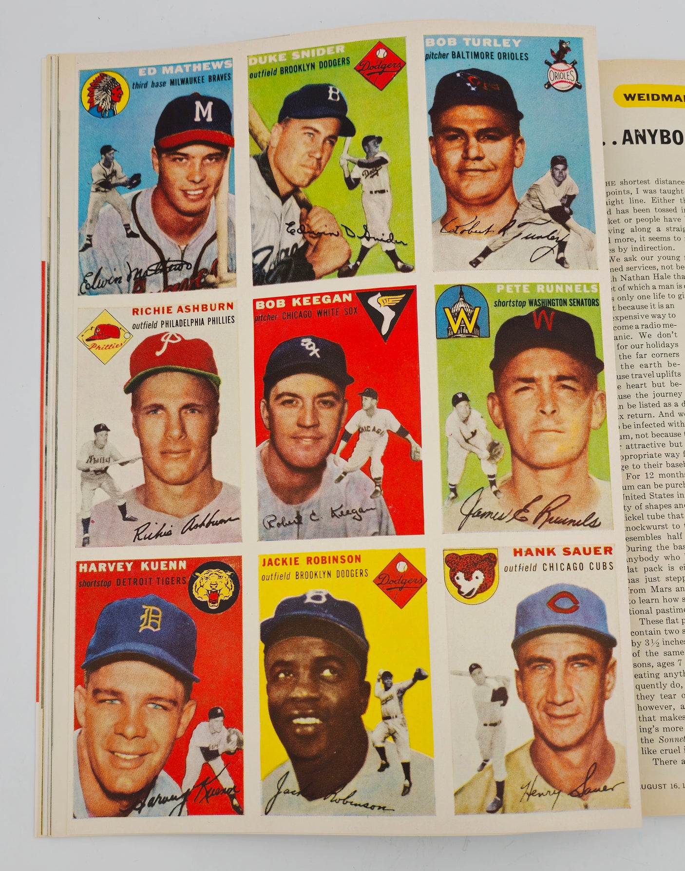 Unsigned August 16th, 1954 1st Sports Illustrated Magazine With Cards & Binder (8/16/1954 First Issue) SKU #236815