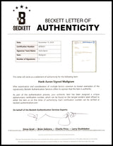 Hank Aaron Autographed 715 HR Congratulations 8x10 Telegram Document Atlanta Braves Beckett BAS #AE08261