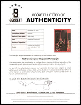 John Havlicek, Rick Barry & Gail Goodrich Autographed 8x11 Magazine Page Photo Beckett BAS #AE08245