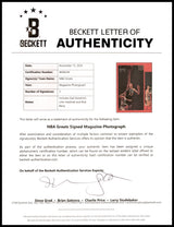John Havlicek, Rick Barry & Gail Goodrich Autographed 8x11 Magazine Page Photo Beckett BAS #AE08244