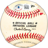 Mike Schmidt Autographed Official Feeney NL Baseball Philadelphia Phillies (Damage) Beckett BAS #BK44316
