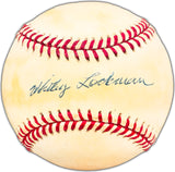 Whitey Lockman Autographed Official NL Baseball New York Giants Beckett BAS #BK44404