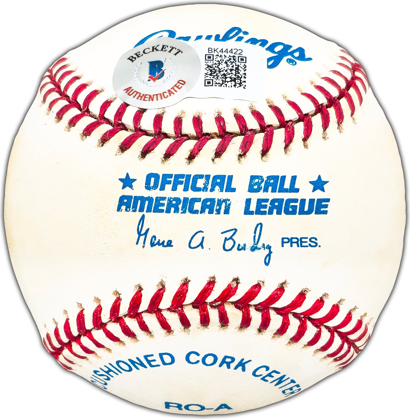 Steve Barber Autographed Official AL Baseball New York Yankees, Baltimore Orioles Beckett BAS #BK44422