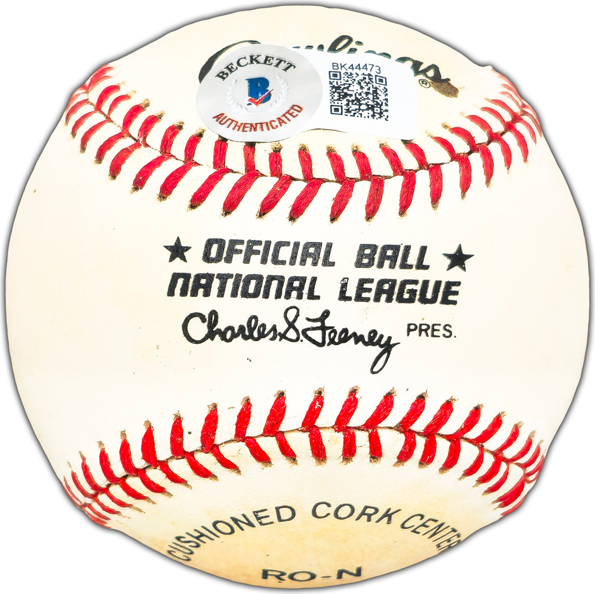 Damon Phillips Autographed Official Feeney NL Baseball Boston Braves Beckett BAS #BK44473