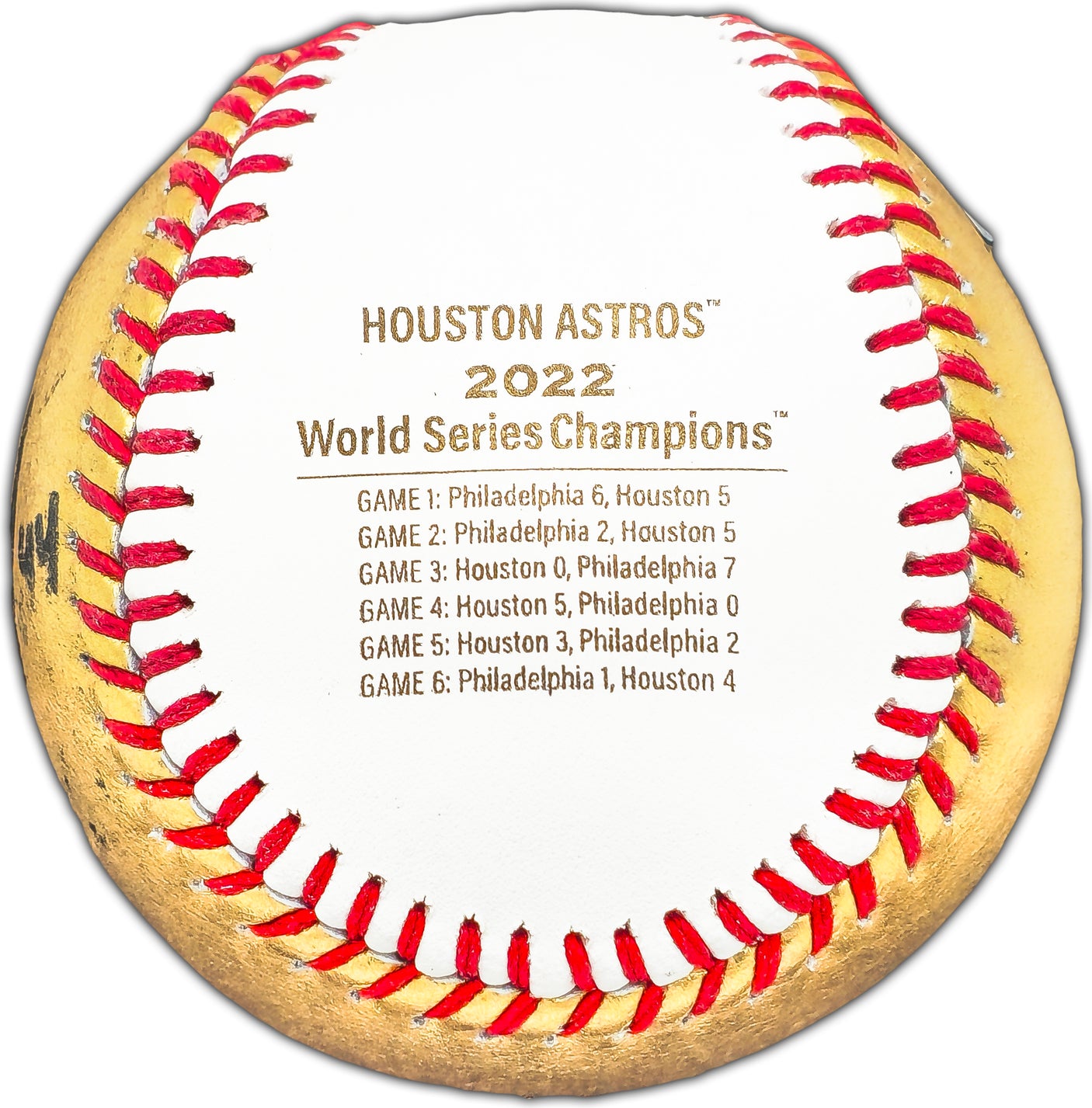 Yordan Alvarez Autographed Official 2022 Gold World Series Logo Baseball Houston Astros Beckett BAS #W381821