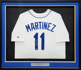 Seattle Mariners Edgar Martinez Autographed Framed White Majestic Jersey MCS Holo Stock #210137