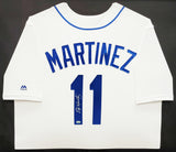 Seattle Mariners Edgar Martinez Autographed Framed White Majestic Jersey MCS Holo Stock #210137