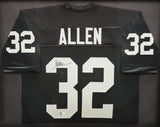 Oakland Raiders Marcus Allen Autographed Framed Black Jersey Beckett BAS Witness Stock #210139