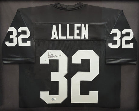 Oakland Raiders Marcus Allen Autographed Framed Black Jersey Beckett BAS Witness Stock #210139