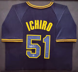 Orix Blue Wave Ichiro Suzuki Autographed Framed Navy Jersey IS Holo Stock #210146