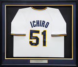 Orix Blue Wave Ichiro Suzuki Autographed Framed White Jersey IS Holo Stock #210147