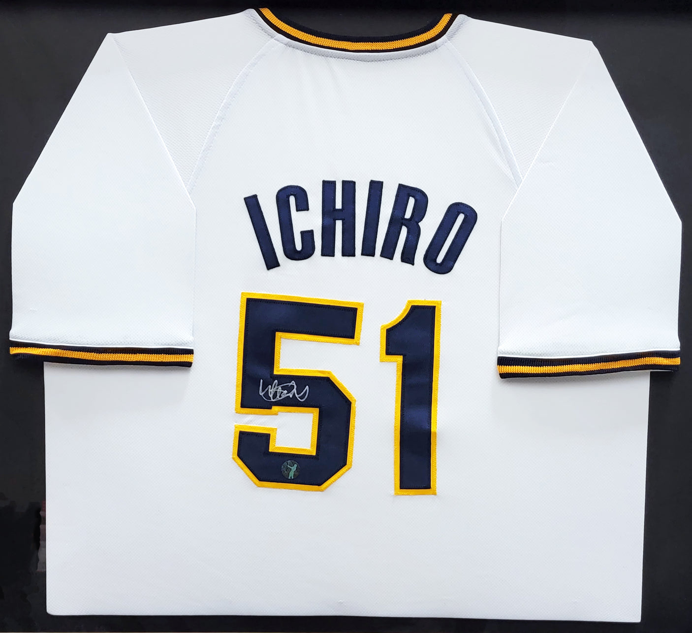 Orix Blue Wave Ichiro Suzuki Autographed Framed White Jersey IS Holo Stock #210147