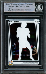 Mac Jones Autographed 2021 Panini Donruss Clearly Rookie Card #55 New England Patriots Beckett BAS Stock #210485