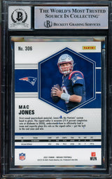 Mac Jones Autographed 2021 Panini Mosaic Rookie Card #306 New England Patriots Auto 10 Beckett BAS Stock #210513