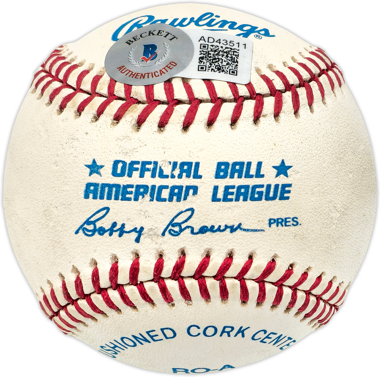 Mickey Mantle Autographed Official AL Baseball New York Yankees Beckett BAS #AD43511