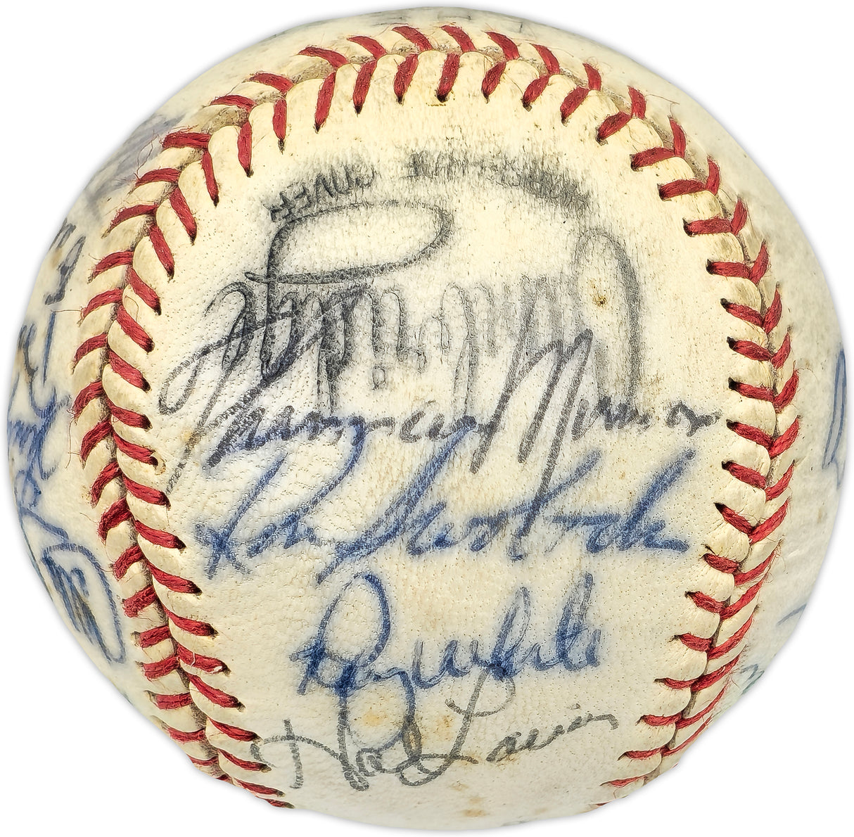 1972 New York Yankees Team Signed Autographed Official League Baseball With 19 Signatures Including Thurman Munson Beckett BAS #AD43531