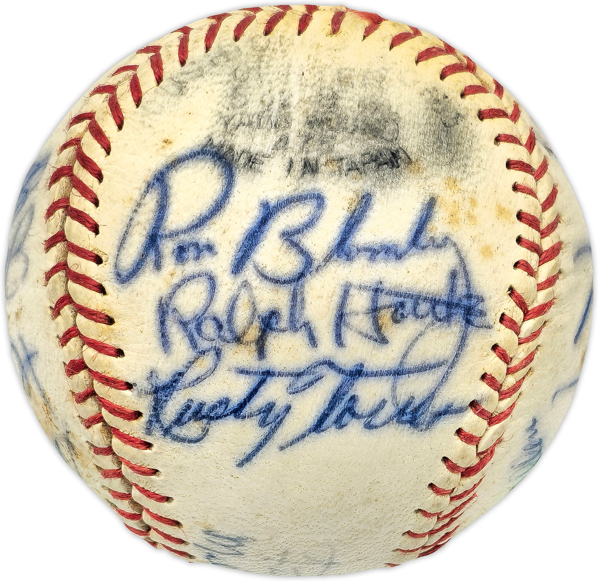 1972 New York Yankees Team Signed Autographed Official League Baseball With 19 Signatures Including Thurman Munson Beckett BAS #AD43531