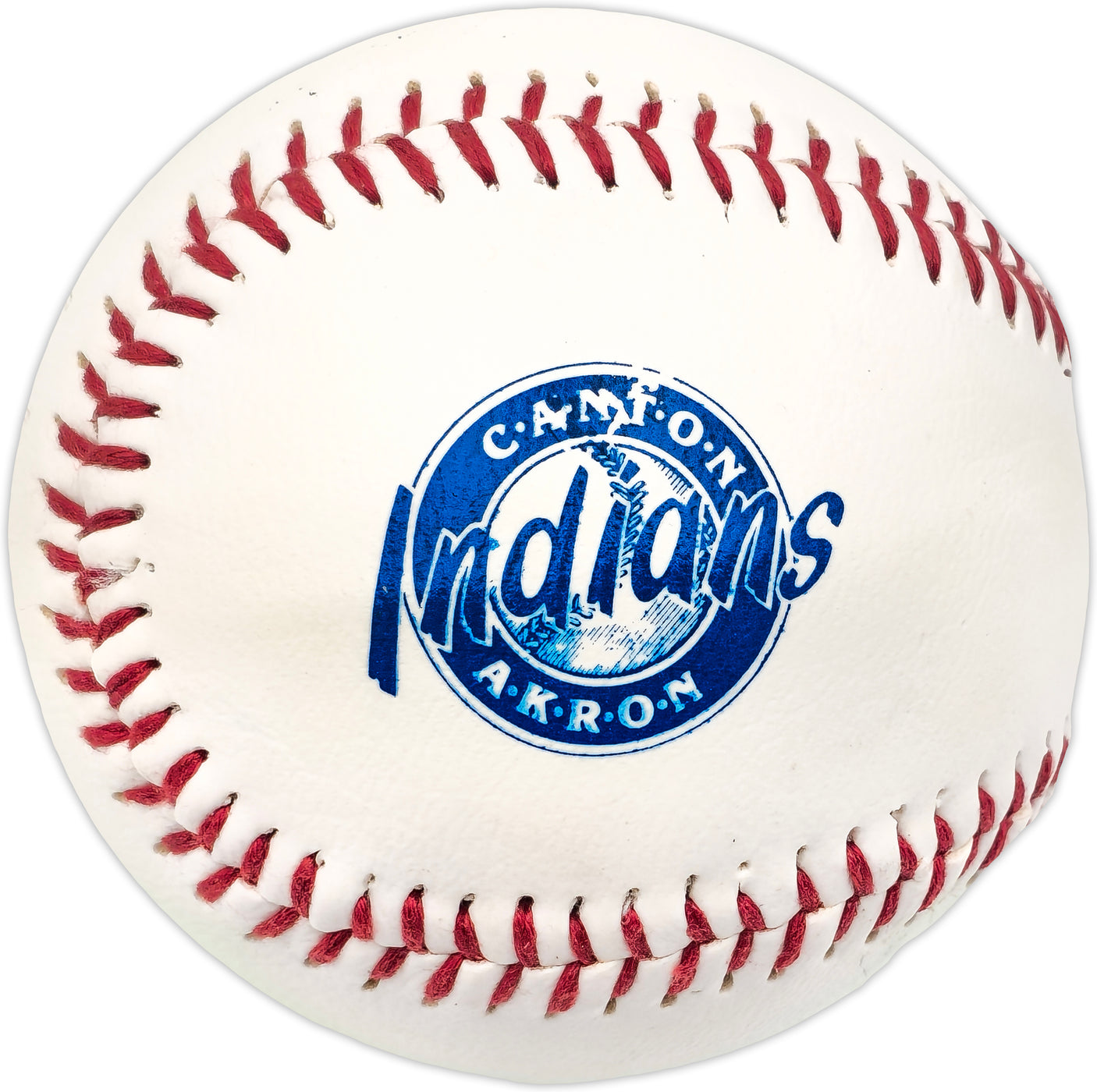 Hank Aaron Autographed Official Canton Akron Indians Logo Baseball Atlanta Braves Beckett BAS #AD43484