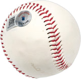 Hank Aaron Autographed Official Canton Akron Indians Logo Baseball Atlanta Braves Beckett BAS #AD43484