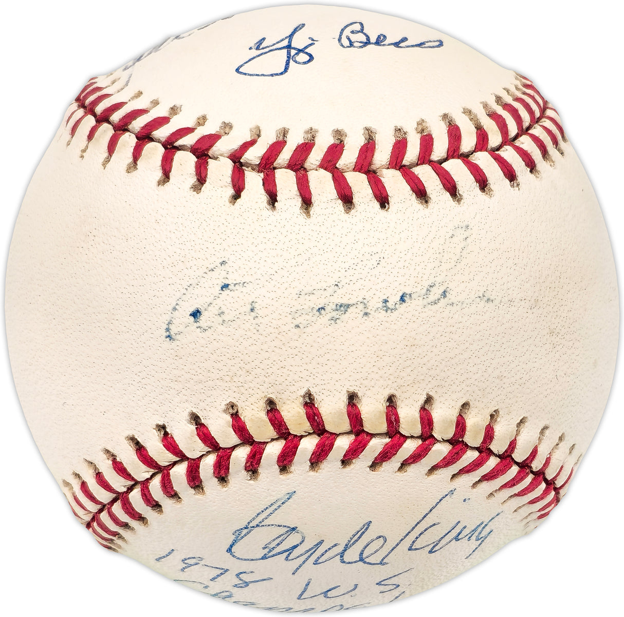 Yogi Berra & 5 Others Autographed Official 1978 World Series Baseball WS Champs Beckett BAS #AD43493