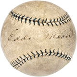 Eddie Moore Autographed Official National Practice Baseball Pittsburgh Pirates Died 1976 Beckett BAS #AD43521