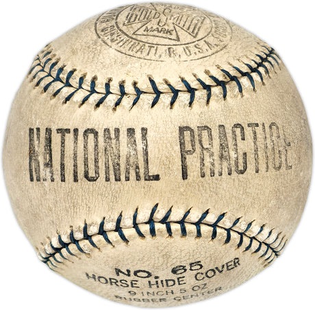 Eddie Moore Autographed Official National Practice Baseball Pittsburgh Pirates Died 1976 Beckett BAS #AD43521