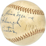 Heine Meine Autographed Official Frick NL Baseball Pittsburgh Pirates "From 1937" Beckett BAS #AD43522