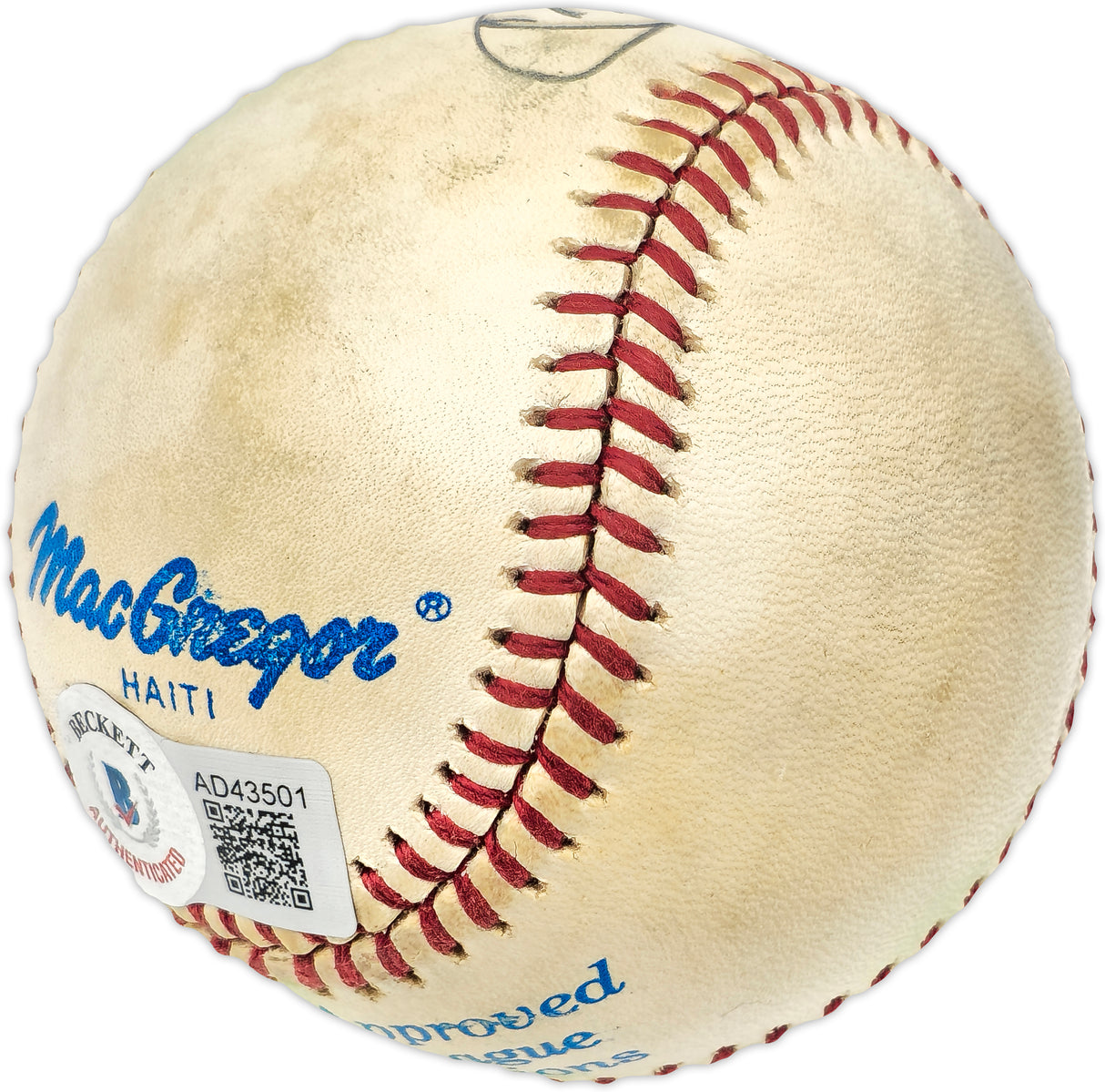 Mickey Mantle Autographed Official MacGregor Baseball New York Yankees Beckett BAS #AD43501