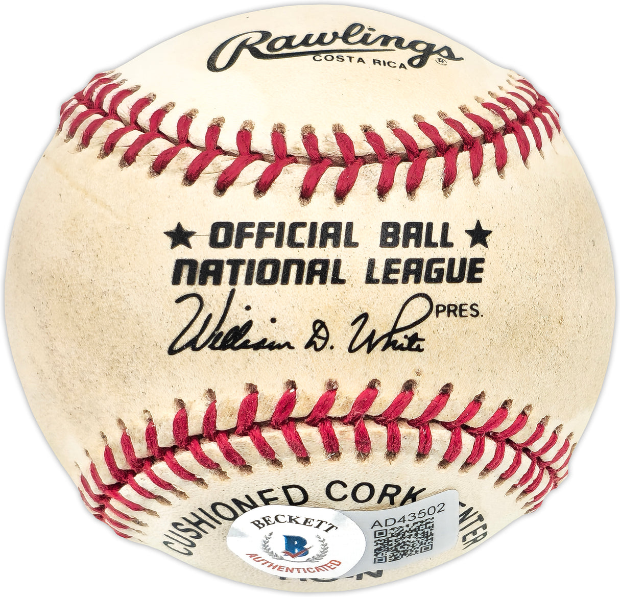 Hank Aaron Autographed Official NL Baseball Atlanta Braves Beckett BAS #AD43502