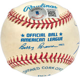 Lou Brock & Rickey Henderson Autographed Official AL Baseball "HOF 85" Beckett BAS #AD43507