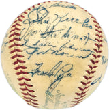 1953 New York Yankees World Series Champs Team Autographed Official Harridge AL Baseball With 21 Signatures Including Mickey Mantle (Vintage) Beckett BAS #AE08360