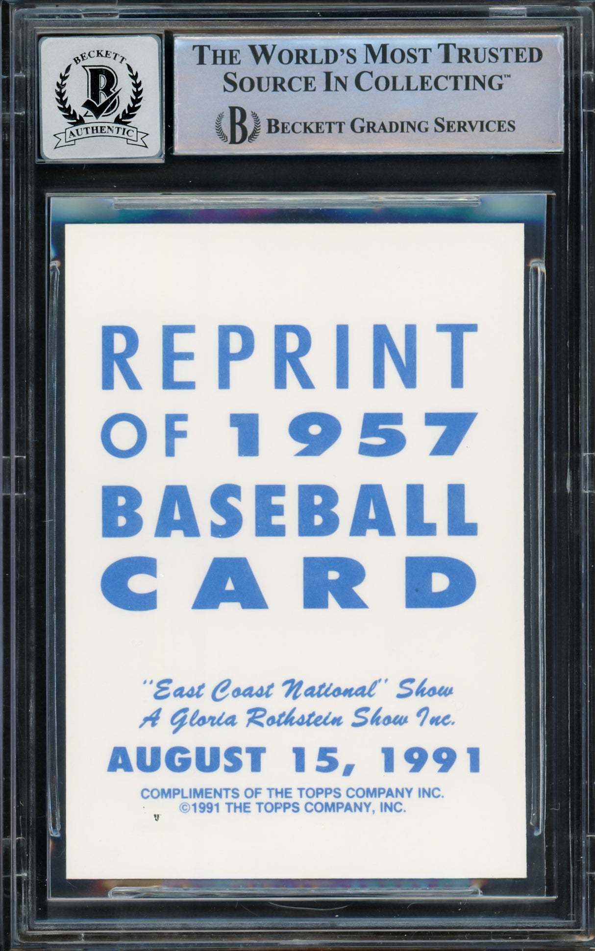 Frank Robinson Autographed 1991 Topps 1957 Reprint Card #4 Cincinnati Reds Auto Grade Gem Mint 10 Beckett BAS #15093304