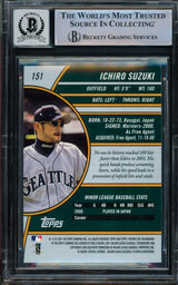 Ichiro Suzuki Autographed 2001 Topps Reserve Rookie Card #151 Seattle Mariners Auto Grade Gem Mint 10 "01 ROY/MVP" Beckett BAS #15093572