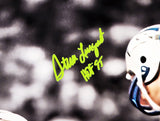 Steve Largent Autographed 16x20 Photo Seattle Seahawks "HOF 95" Hit Fumble On Mike Harden MCS Holo Stock #211091